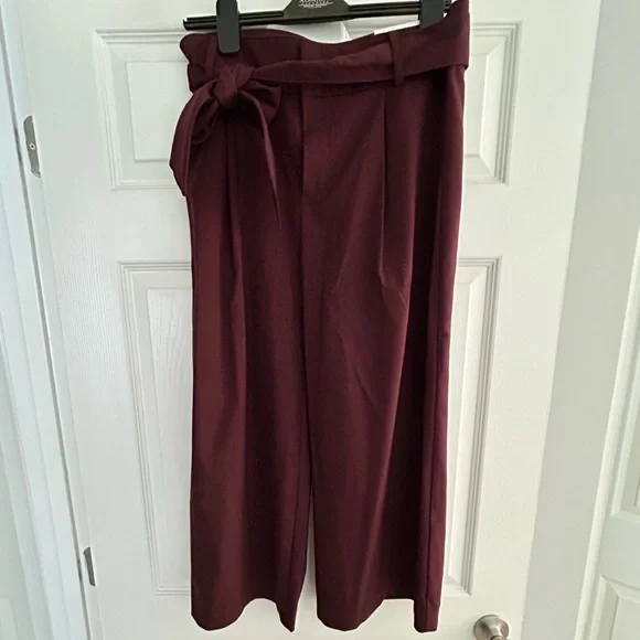 Burgundy high waisted wide leg pants - Picture 1 of 7